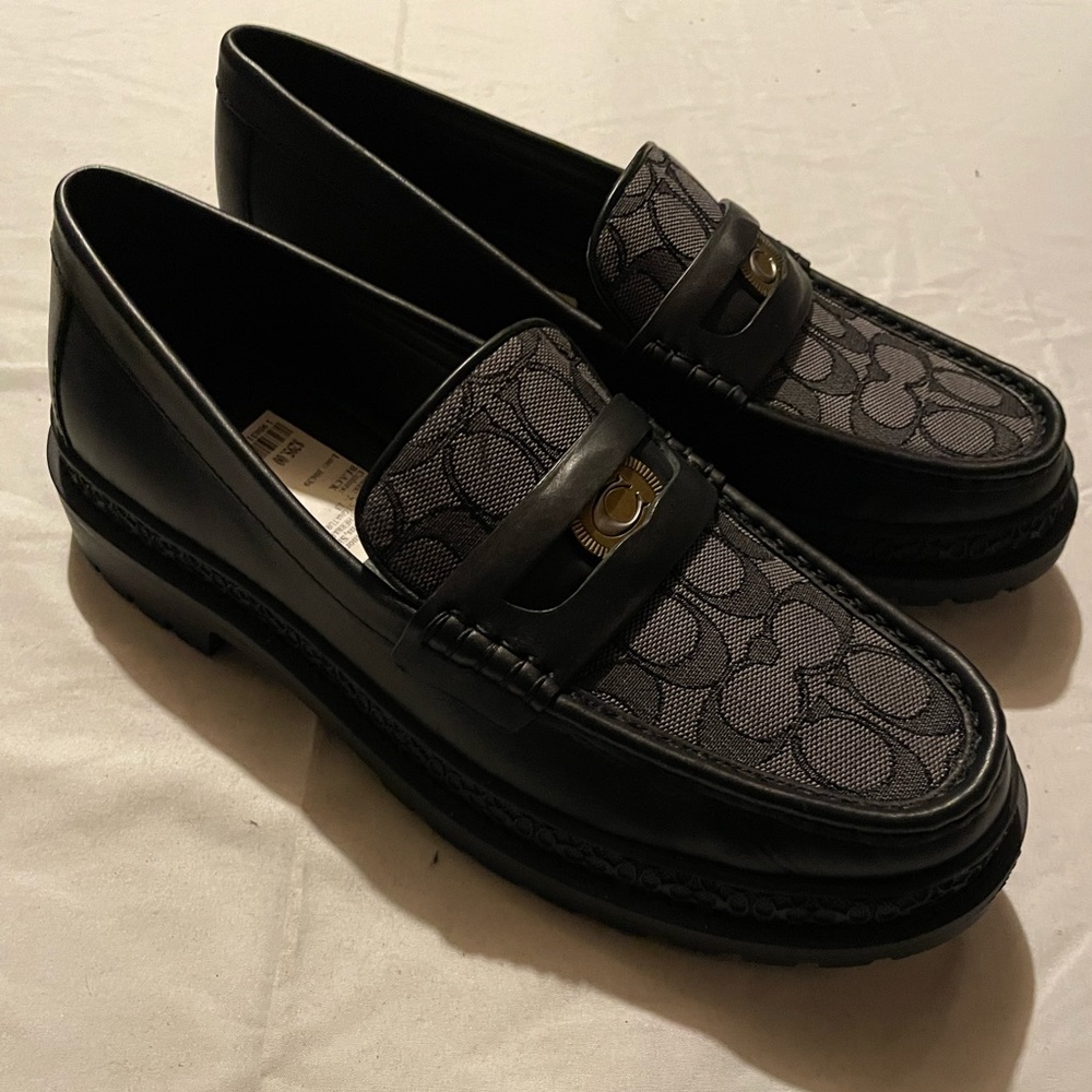 Coach Loafer With Signature Jacquard And Signature Coin